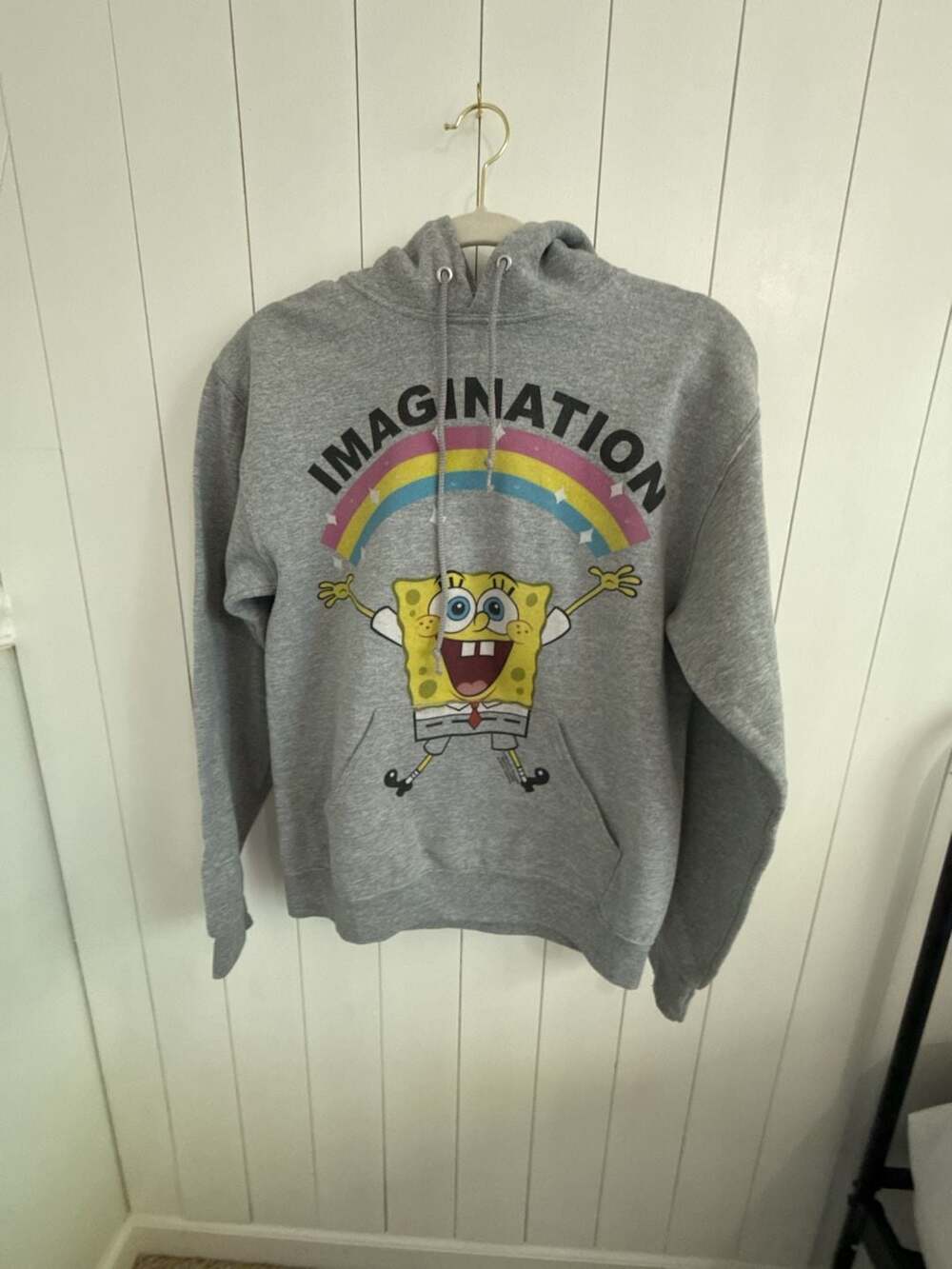 SpongeBob SquarePants Simple Imagination Pullover Hoodie Athletic Heather Small
